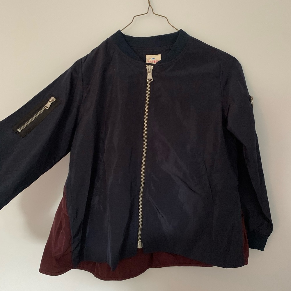 GIRLS cute two tone bomber jacket